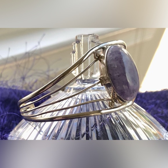 💜Sterling Silver Handcrafted Charoite Cuff Bracelet - Picture 5 of 13